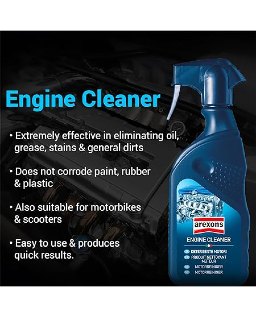 Arexons Engine Cleaner, 400ML | Professional-grade Formula for Engines | Removes Oil, Grease, Stains, and Dirt | Non-corrosive to Paint, Rubber, and Plastic | Suitable for Automotive Engines